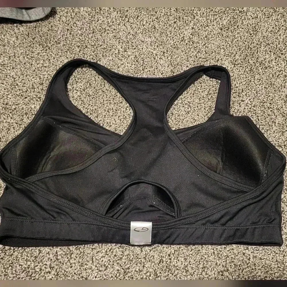 Champion Sports Bra, Racerback, Black, size XLarge - Picture 4 of 6